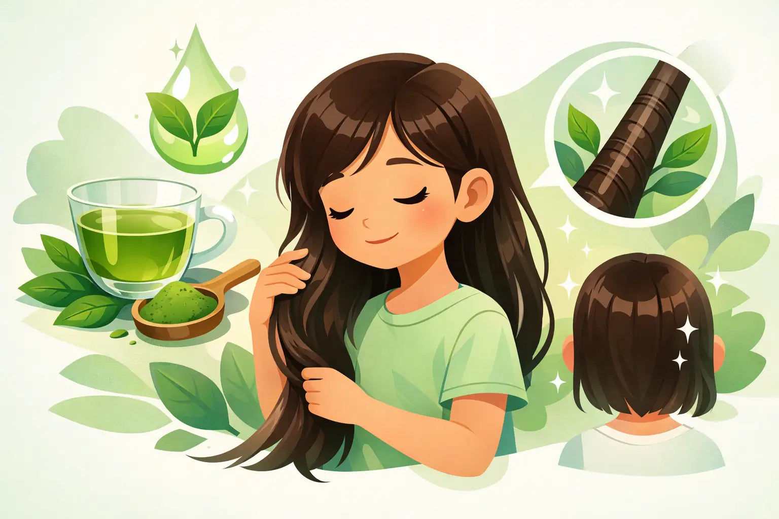 Beneficios del té verde en el cabello infantil