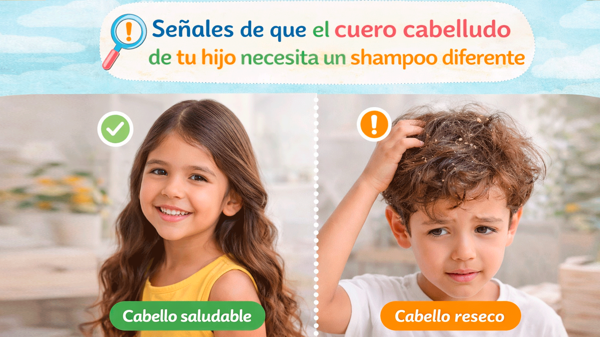 Señales de que el cuero cabelludo de tu hijo necesita un shampoo diferente