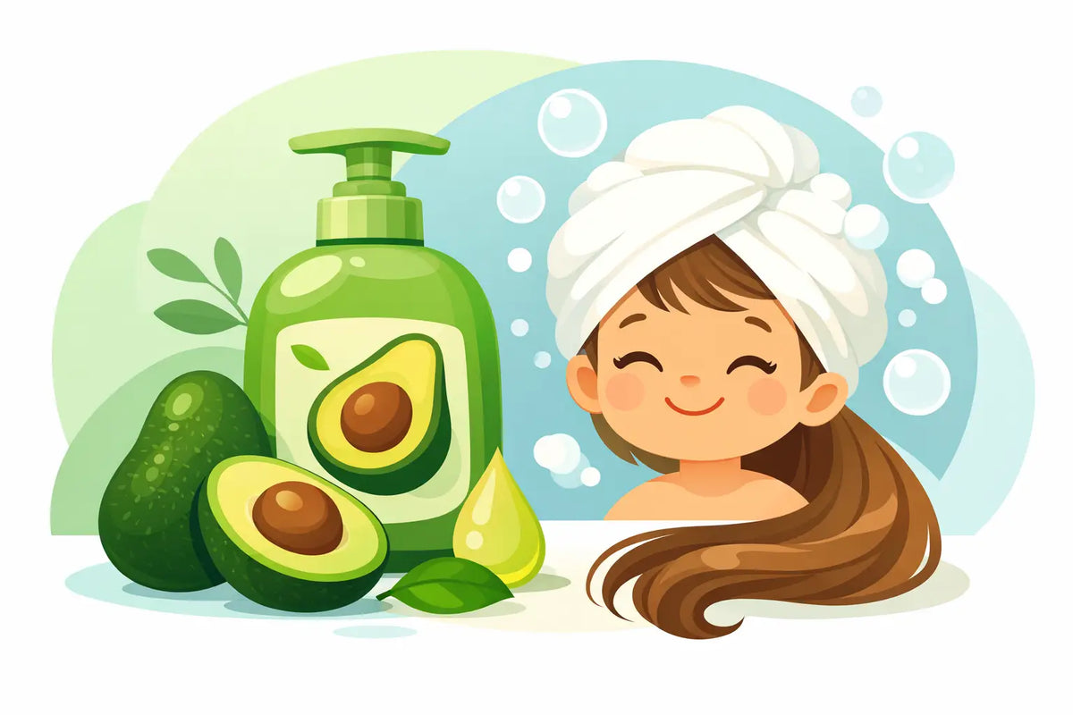 Shampoo infantil con aguacate para pelo suave