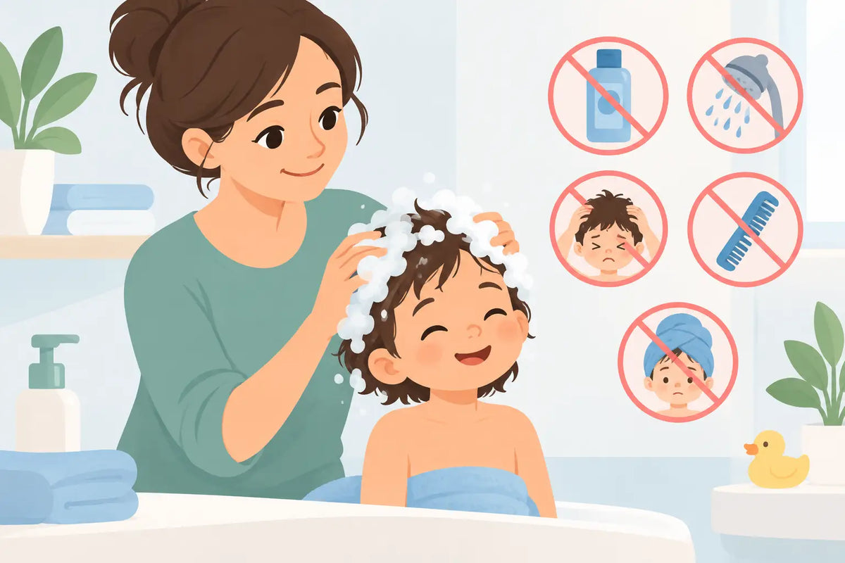 8 errores al lavar cabello infantil que evitar