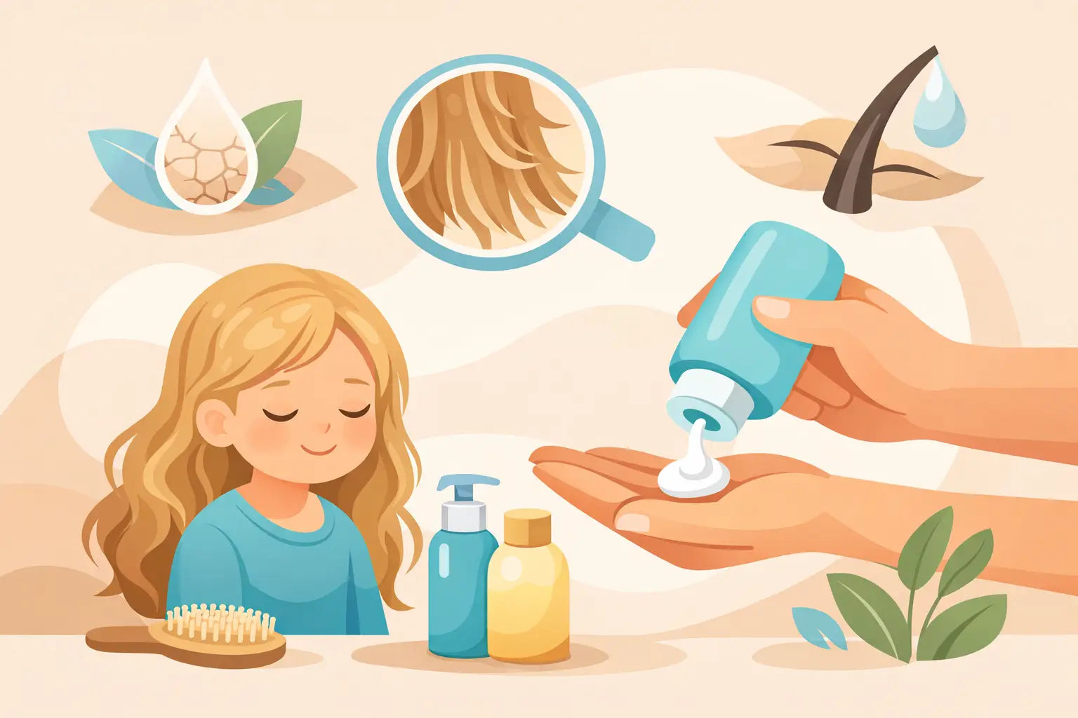 Cómo elegir acondicionador infantil para cabello seco