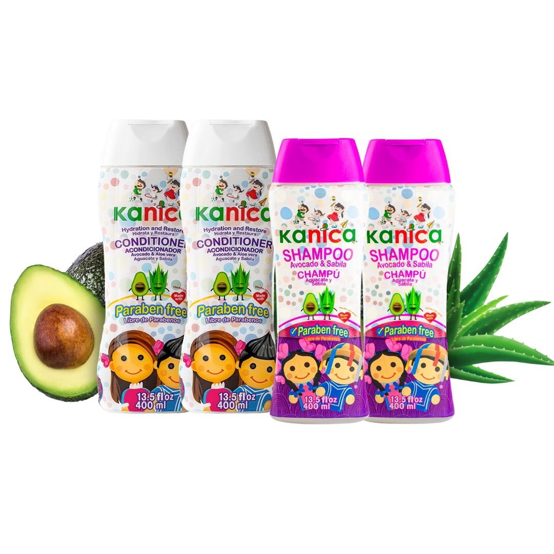 Set de Shampoo y Acondicionador de Aloe Vera y Aguacate – Sin Parabenos, Cuidado Nutritivo para Todo Tipo de Cabello (2 Shampoos y 2 Acondicionadores, 13.5 fl oz cada uno)