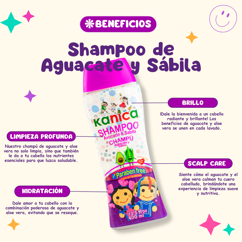 Shampoo Kanica de Aloe Vera y Aguacate – Sin Parabenos