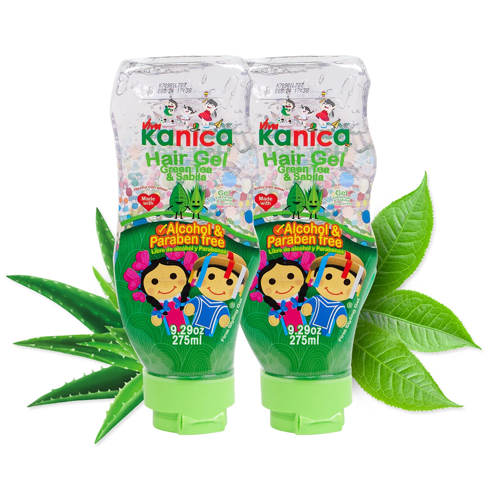 Kit Duo Gel Capilar Kanica de Aloe Vera y Té Verde – Sin Parabenos ni Alcohol