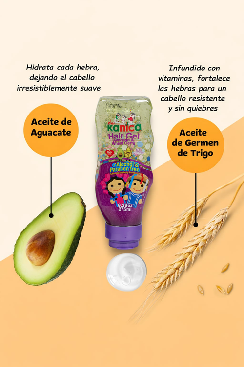Gel Capilar Kanica de Aguacate y Germen de Trigo – Sin Parabenos ni Alcohol